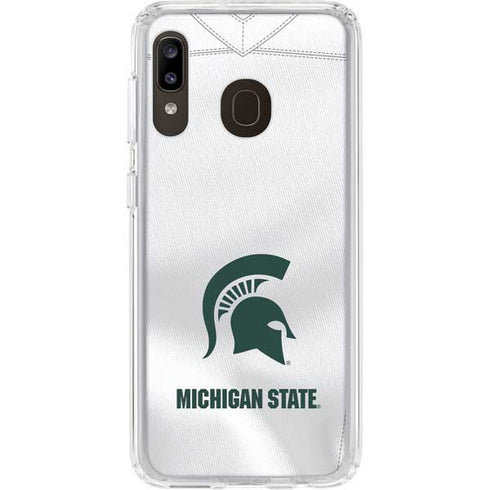 Michigan State University White Jersey Galaxy A20 Clear Case