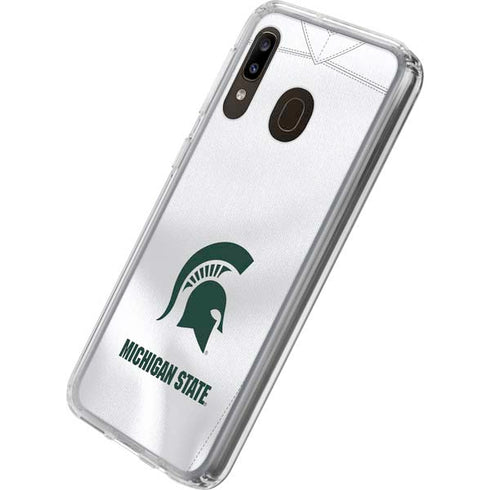 Michigan State University White Jersey Galaxy A20 Clear Case