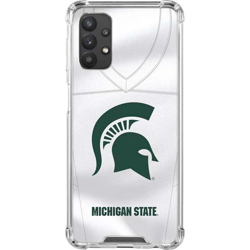 Michigan State University White Jersey Galaxy A32 5G Clear Case
