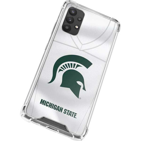 Michigan State University White Jersey Galaxy A32 5G Clear Case