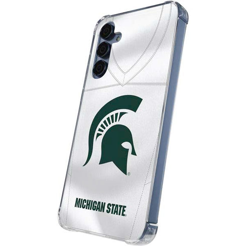 Michigan State University White Jersey Galaxy A35 5G Clear Case