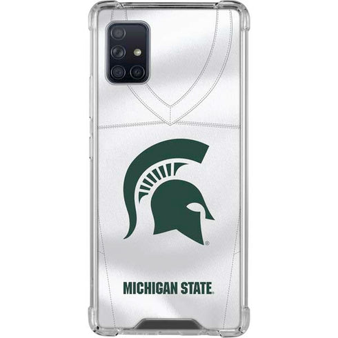 Michigan State University White Jersey Galaxy A51 5G Clear Case