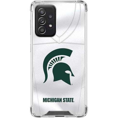 Michigan State University White Jersey Galaxy A52 5G Clear Case