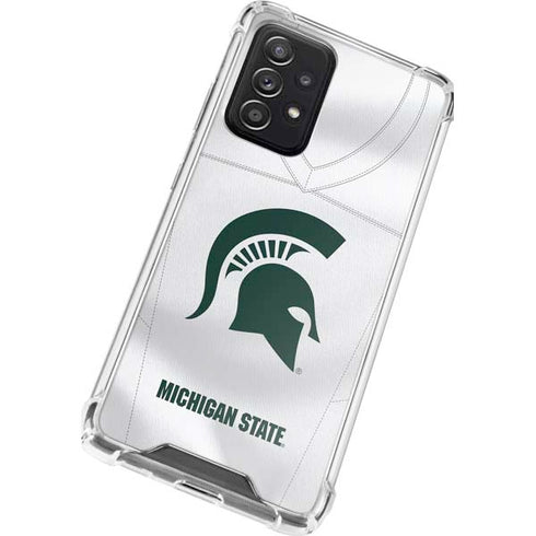 Michigan State University White Jersey Galaxy A52 5G Clear Case