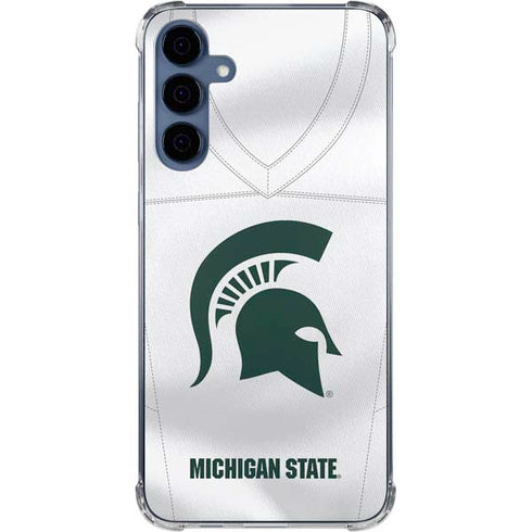 Michigan State University White Jersey Galaxy A55 5G Clear Case