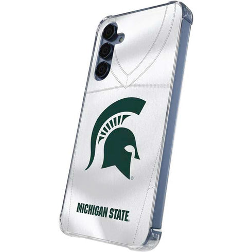 Michigan State University White Jersey Galaxy A55 5G Clear Case