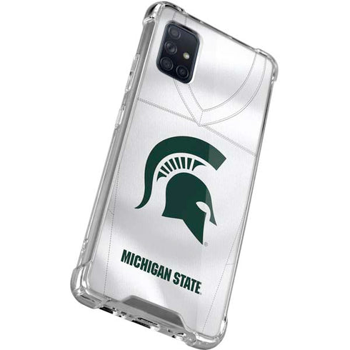 Michigan State University White Jersey Galaxy A71 5G Clear Case