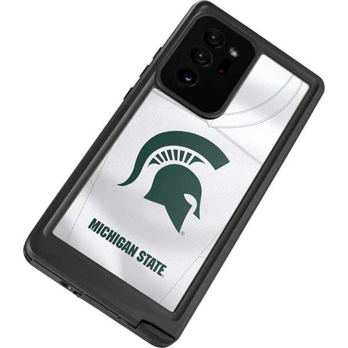 Michigan State University White Jersey Galaxy Note20 Ultra 5G Waterproof Case