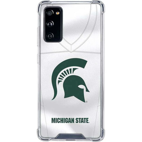 Michigan State University White Jersey Galaxy S20 FE Clear Case