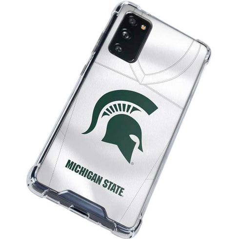Michigan State University White Jersey Galaxy S20 FE Clear Case