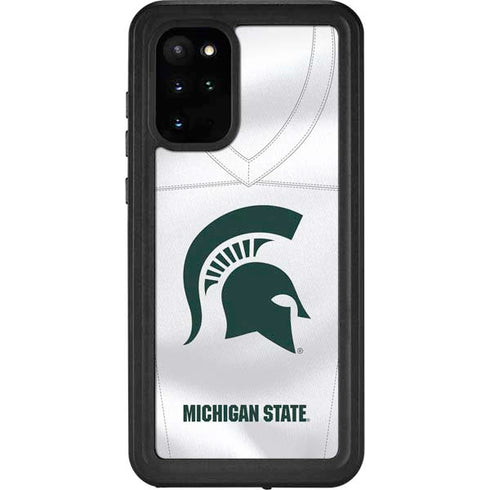 Michigan State University White Jersey Galaxy S20 Plus Waterproof Case