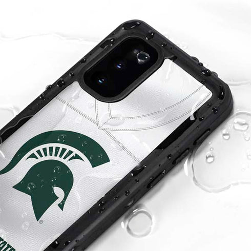 Michigan State University White Jersey Galaxy S20 Waterproof Case
