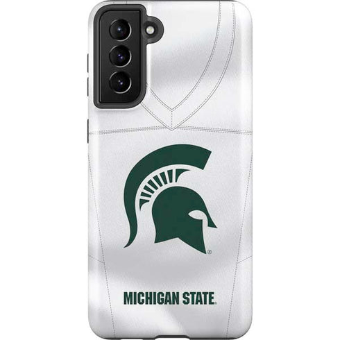 Michigan State University White Jersey Galaxy S21 FE Pro Case