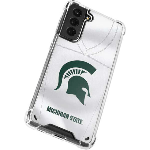 Michigan State University White Jersey Galaxy S21 Plus 5G Clear Case