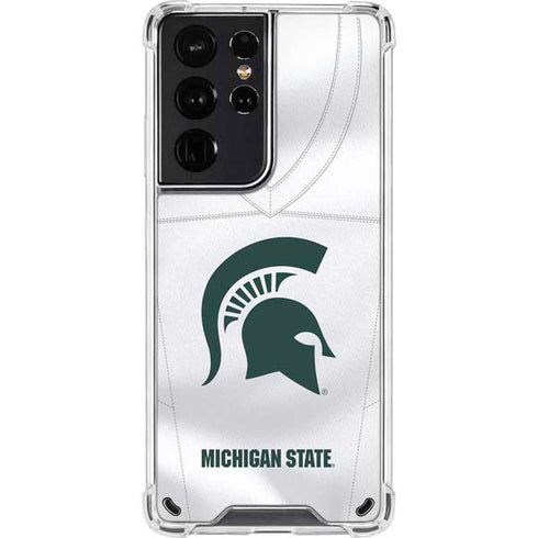 Michigan State University White Jersey Galaxy S21 Ultra 5G Clear Case