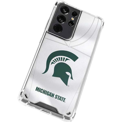 Michigan State University White Jersey Galaxy S21 Ultra 5G Clear Case