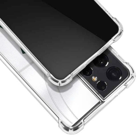 Michigan State University White Jersey Galaxy S21 Ultra 5G Clear Case