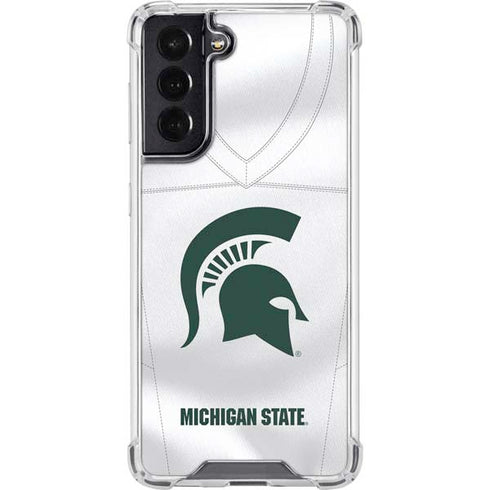 Michigan State University White Jersey Galaxy S22 Clear Case