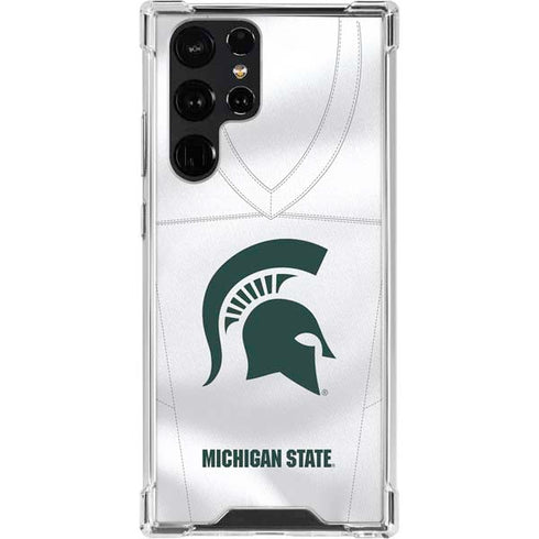 Michigan State University White Jersey Galaxy S22 Ultra Clear Case