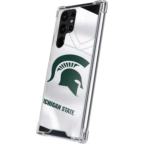 Michigan State University White Jersey Galaxy S22 Ultra Clear Case