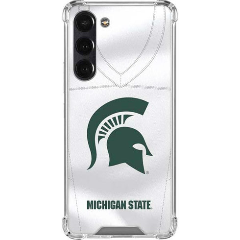 Michigan State University White Jersey Galaxy S23 FE Clear Case