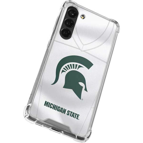 Michigan State University White Jersey Galaxy S23 Plus Clear Case