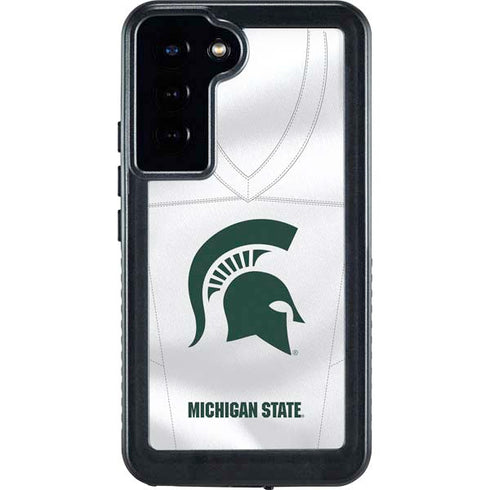 Michigan State University White Jersey Galaxy S23 Plus Waterproof Case