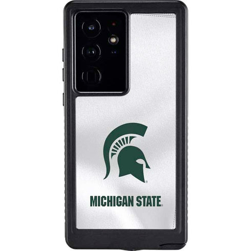 Michigan State University White Jersey Galaxy S24 Ultra Waterproof Case