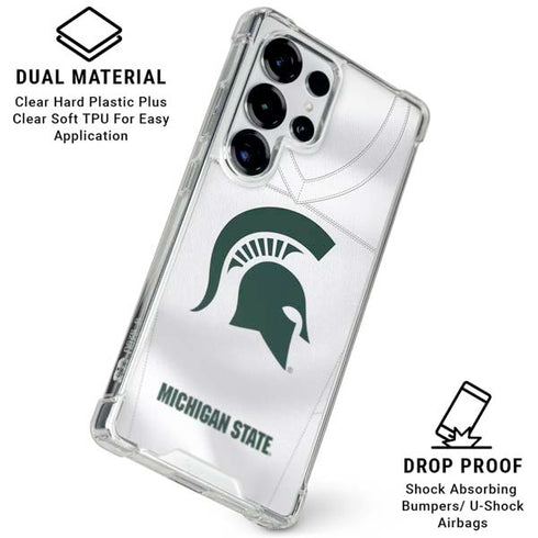 Michigan State University White Jersey Galaxy S25 Ultra Clear Case
