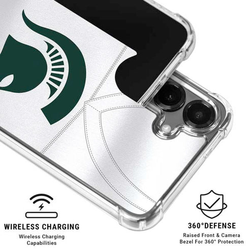 Michigan State University White Jersey Galaxy S26 Plus Clear Case