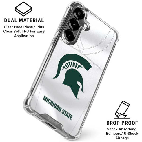 Michigan State University White Jersey Galaxy S26 Plus Clear Case