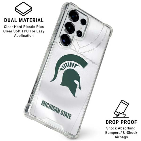 Michigan State University White Jersey Galaxy S26 Ultra Clear Case
