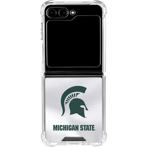 Michigan State University White Jersey Galaxy Z Flip5 5G Clear Case