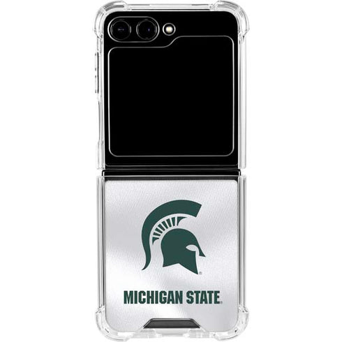Michigan State University White Jersey Galaxy Z Flip6 Clear Case