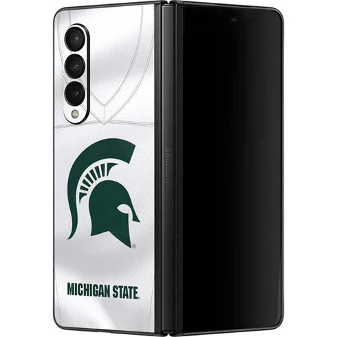 Michigan State University White Jersey Galaxy Z Fold3 5G Skin