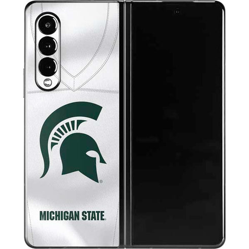 Michigan State University White Jersey Galaxy Z Fold3 5G Skin