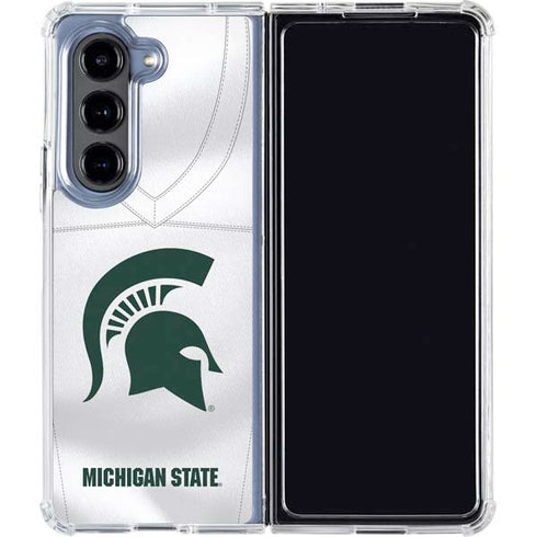 Michigan State University White Jersey Galaxy Z Fold5 5G Clear Case
