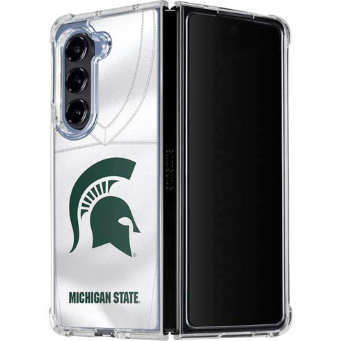 Michigan State University White Jersey Galaxy Z Fold5 5G Clear Case
