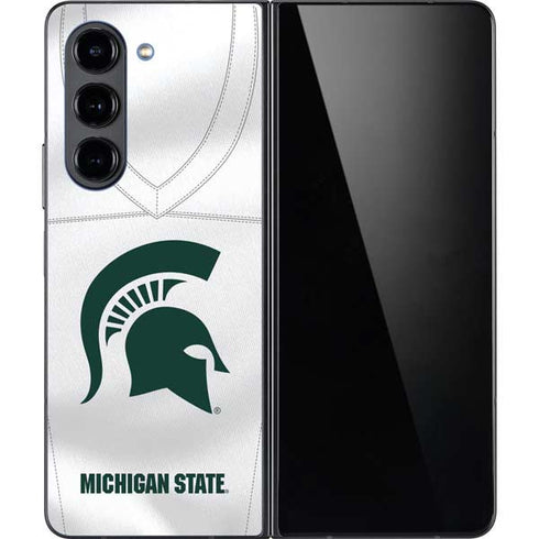 Michigan State University White Jersey Galaxy Z Fold5 5G Skin