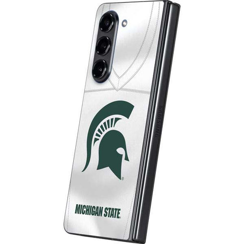 Michigan State University White Jersey Galaxy Z Fold5 5G Skin
