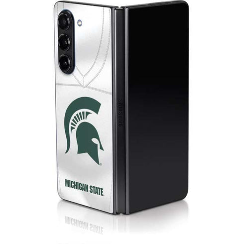 Michigan State University White Jersey Galaxy Z Fold5 5G Skin