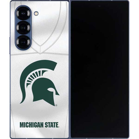 Michigan State University White Jersey Galaxy Z Fold6 Skin