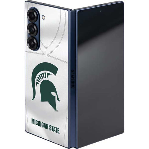 Michigan State University White Jersey Galaxy Z Fold6 Skin