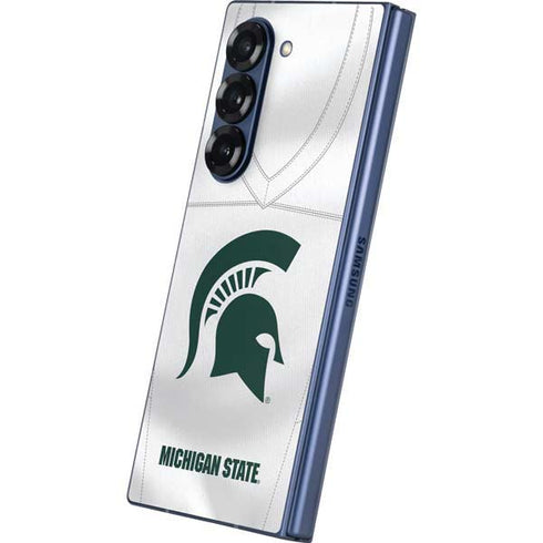Michigan State University White Jersey Galaxy Z Fold6 Skin