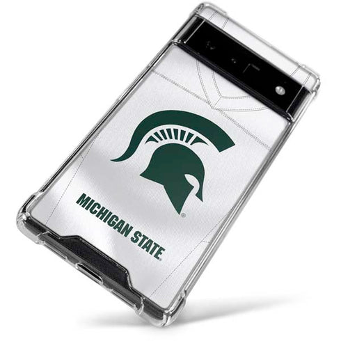 Michigan State University White Jersey Google Pixel 6 Clear Case