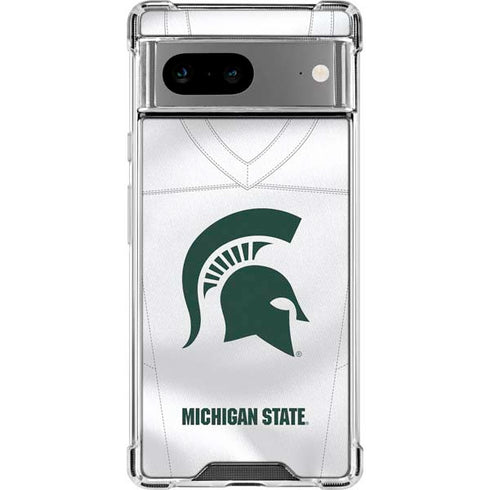 Michigan State University White Jersey Google Pixel 8 Clear Case