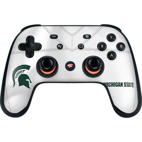 Michigan State University White Jersey Google Stadia Controller Skin