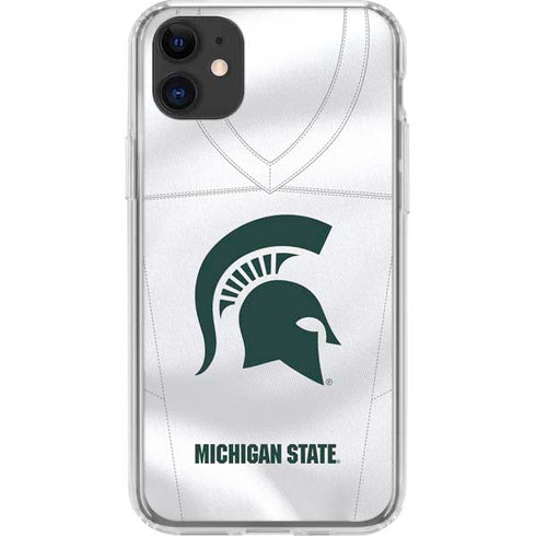 Michigan State University White Jersey iPhone 11 Clear Case