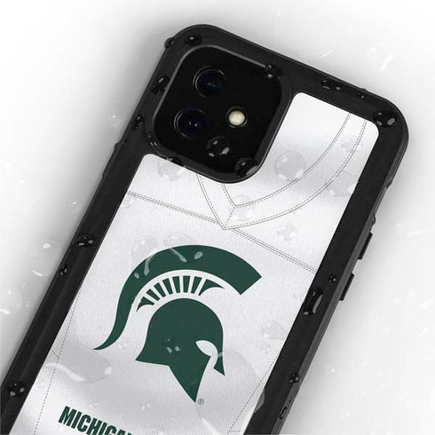 Michigan State University White Jersey iPhone 12 Waterproof Case
