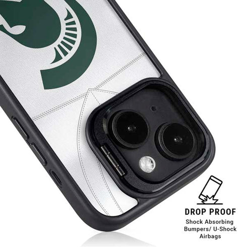 Michigan State University White Jersey iPhone 14 Kickstand Case